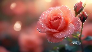 Pink Rose with Water Droplets Mobile Wallpaper 4K Background