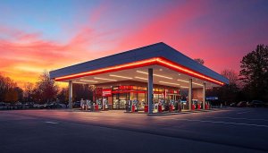 Gas Station at Sunset Mobile Wallpaper - Free 4K Background