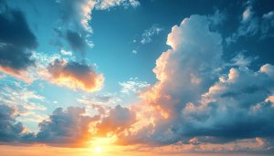 Beautiful Sky Sunset Wallpaper for Desktop, 4K Cloud Background