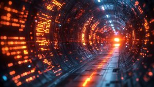 Futuristic Technology Tunnel 4K Wallpaper for Desktop and Mobile