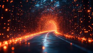 Abstract Glowing Road Lights Wallpaper, 4K Desktop Background