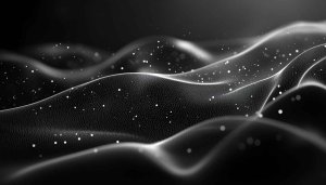 Abstract Gray Waves Sparkling Desktop Background, Elegant Mobile Wallpaper