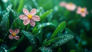 Pink Flowers Dew Drops Mobile Background Spring Bloom Wallpaper