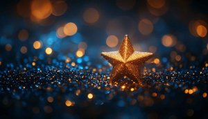 Sparkling Gold Star Bokeh Lights Festive Mobile Wallpaper