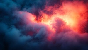 Fiery Cloudscape Wallpaper - Red Smoke Effect 4K Desktop Background