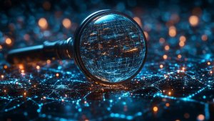 Network Technology Under Magnifying Glass 4K Desktop Wallpaper