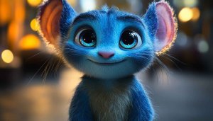 Cute Blue Cartoon Cat Wallpaper For Desktop and Mobile Background