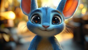 Cute Blue Mouse Character Desktop Wallpaper - Free Mobile Background