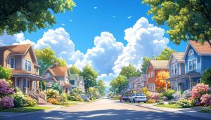 Peaceful Suburb 4K Wallpaper for Desktop and Mobile Backgrounds