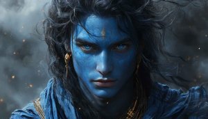 Lord Krishna Portrait 4K Wallpaper Indian God Desktop Background