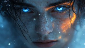 Intense Blue Eyes Fantasy Character Mobile Wallpaper for Free