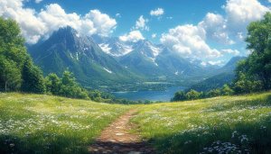 Scenic Mountain Landscape 4K Wallpaper - Free Nature Background