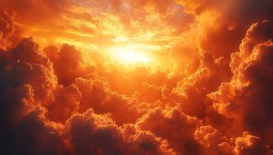 Fiery Orange Sky Clouds 4K Desktop Wallpaper, Free Background
