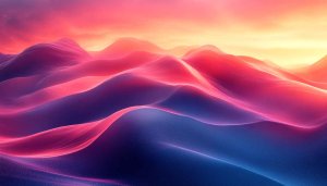 Vibrant Pink Blue Gradient Mountain Wallpaper, 4K Desktop Background