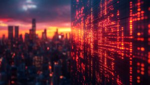Glowing Cityscape Digital Pattern Free Mobile Wallpaper 4K Background