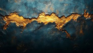 Abstract Golden Texture Wallpaper: Teal and Gold 4K Desktop Background