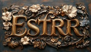 Esther Name Art 4K Wallpaper Desktop Background with Floral Decor