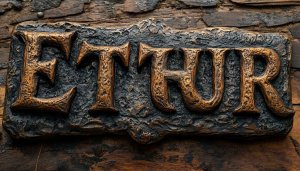 Ethur Carved Wooden Sign Free Mobile Wallpaper and Desktop Background