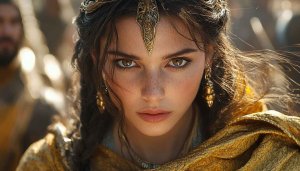 Fantasy Warrior Woman Portrait 4K Desktop Wallpaper Background