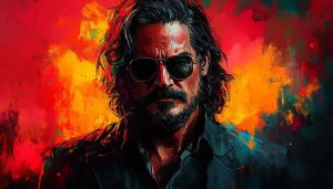 Painterly Man With Sunglasses Portrait Free 4K Desktop Wallpaper
