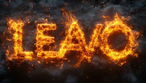 Burning Text LEAO Fire Effect 4K Mobile Background Wallpaper