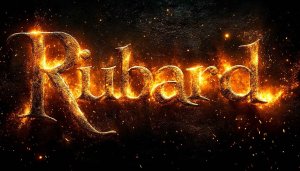 Fiery Rubard Text Effect 4K Desktop Wallpaper Background