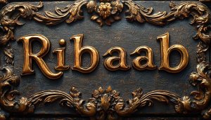 Ribaab Golden Letters on Ornate Background Wallpaper For Desktop