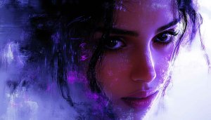 Beautiful Portrait Woman 4K Wallpaper, Cyberpunk Style Mobile Background
