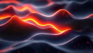 Abstract Glowing Waveforms 4K Desktop Background, Red and Blue Wallpaper