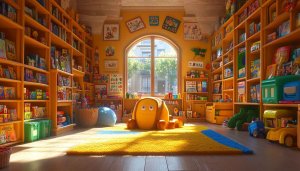 Cute Children's Library Wallpaper Free, Fun Kids Room Background