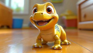 Cartoon Dinosaur 4K Wallpaper - Cute Animated Character Background Image