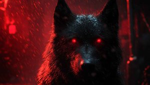 Red Eyes Black Wolf 4K Mobile Wallpaper Free Download
