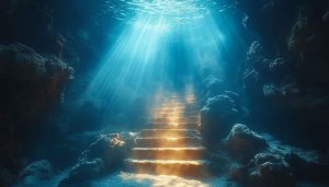 Underwater Stairway Mobile Wallpaper | Ocean Deep 4K Background