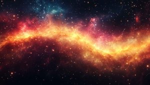 Golden Nebula Galaxy 4K Desktop Wallpaper, Outer Space Background