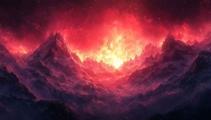 Fiery Mountain Peaks 4K Desktop Background Epic Landscape Wallpaper