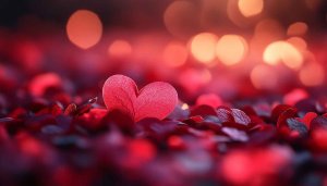 Red Hearts Bokeh Lights 4K Mobile Wallpaper Romantic Valentine's Day