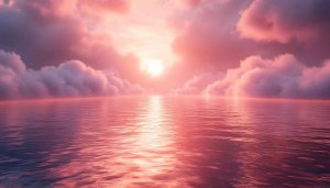 Pink Sunset Ocean View Mobile Wallpaper Free, Dreamy Sky Background