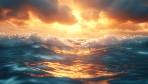 Ocean Waves Sunset Mobile Wallpaper, Free Dramatic Sea Backgrounds
