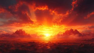 Fiery Sunset 4K Desktop Backgrounds, Epic Landscape Mobile Wallpaper