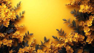 Yellow Flowers Elegant Aesthetic 4K Desktop Mobile Wallpaper Background