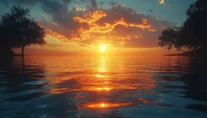 Golden Sunrise Over Ocean Wallpaper 4K Desktop Background Free