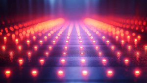 Red LED Lights 4K Desktop Background Futuristic Mobile Wallpaper