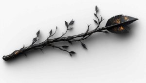 Dark Metal Branch with Leaves Aesthetic Mobile Wallpaper Background