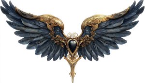 Ornamental Angel Wings Mobile Wallpaper - Free Golden Wings Background