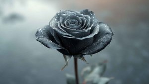 Black Rose with Water Droplets 4K Desktop & Mobile Wallpaper