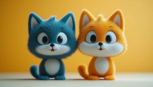 Cute Cartoon Cats Illustration 4K Desktop Background and Mobile Wallpaper