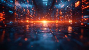 Futuristic Server Room 4K Wallpaper | Data Center Background