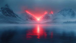 Red Mountain Reflection 4K Wallpaper - Free Desktop Background