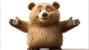 Cartoon Brown Bear Hug Wallpaper, Cute Character Mobile Background
