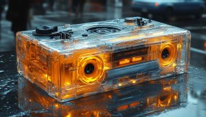 Translucent Cassette Player HD Wallpaper Retro Music Aesthetic Background